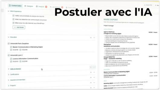 Utiliser l’IA pour postuler...